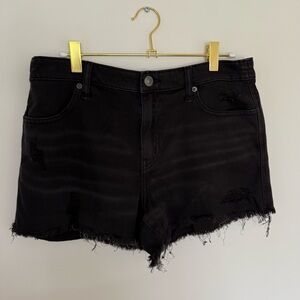 NWT Aerie Black Distressed Denim Shorts